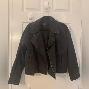 Black denim boxy fall/winter jacket